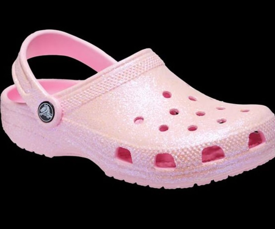 Kid CROCS Casual Footwear | Crocs- Little Kids Classic Glitter Clog Flamingo