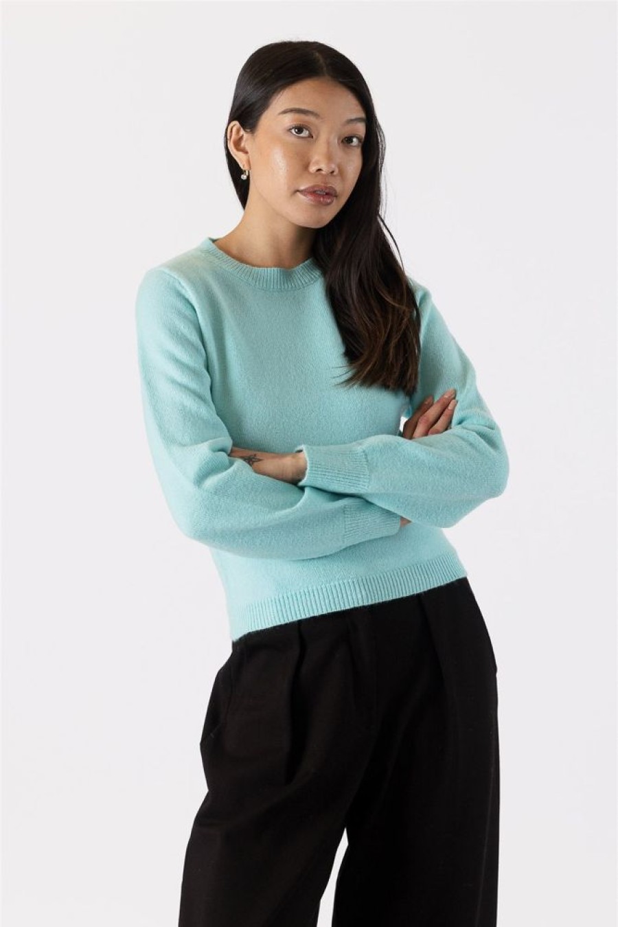 Women LYLA & LUXE Tops | Lyla & Luxe- Ladies Annie Sweater Turquoise