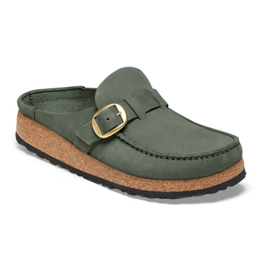 Women BIRKENSTOCK Casual Footwear | Birkenstock- Women'S Buckley Nubuck Leather Shoe Thyme