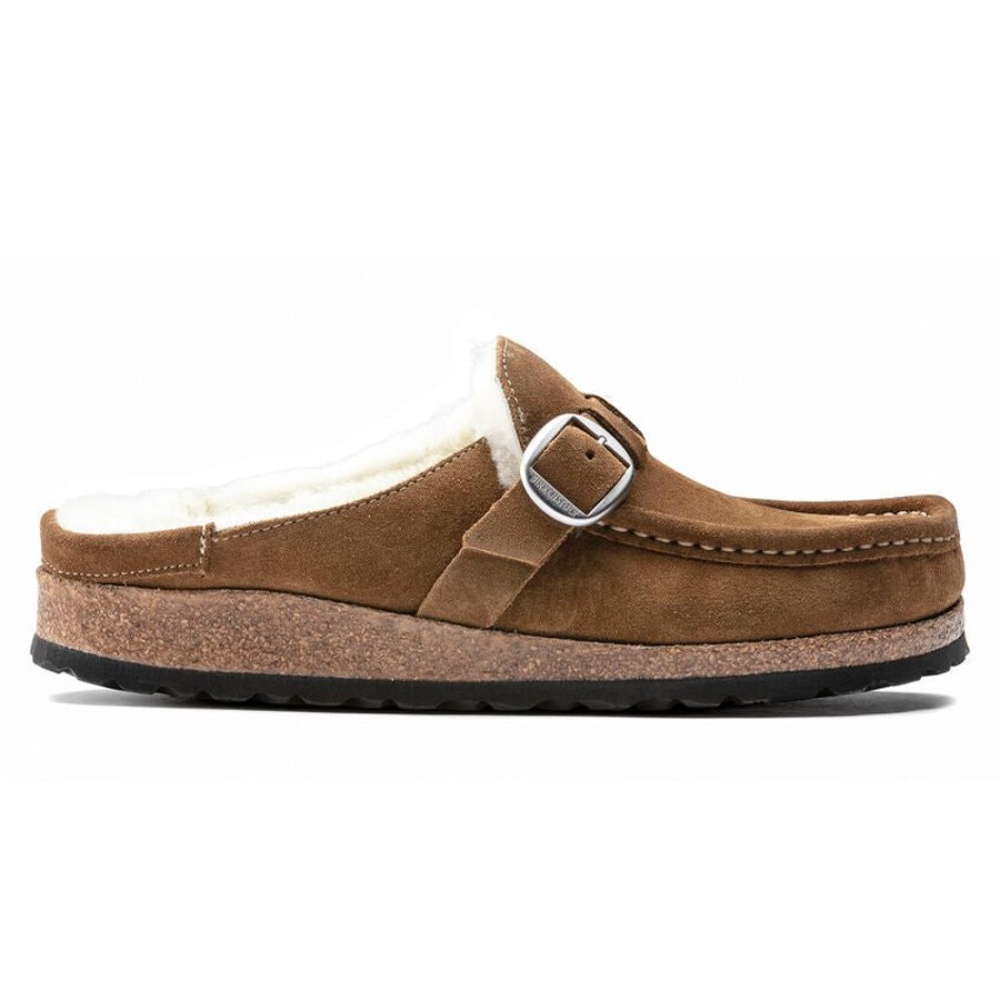 Women BIRKENSTOCK Casual Footwear | Birkenstock- Women'S Buckley Sherling Suede Leather Shoe Tea Suede