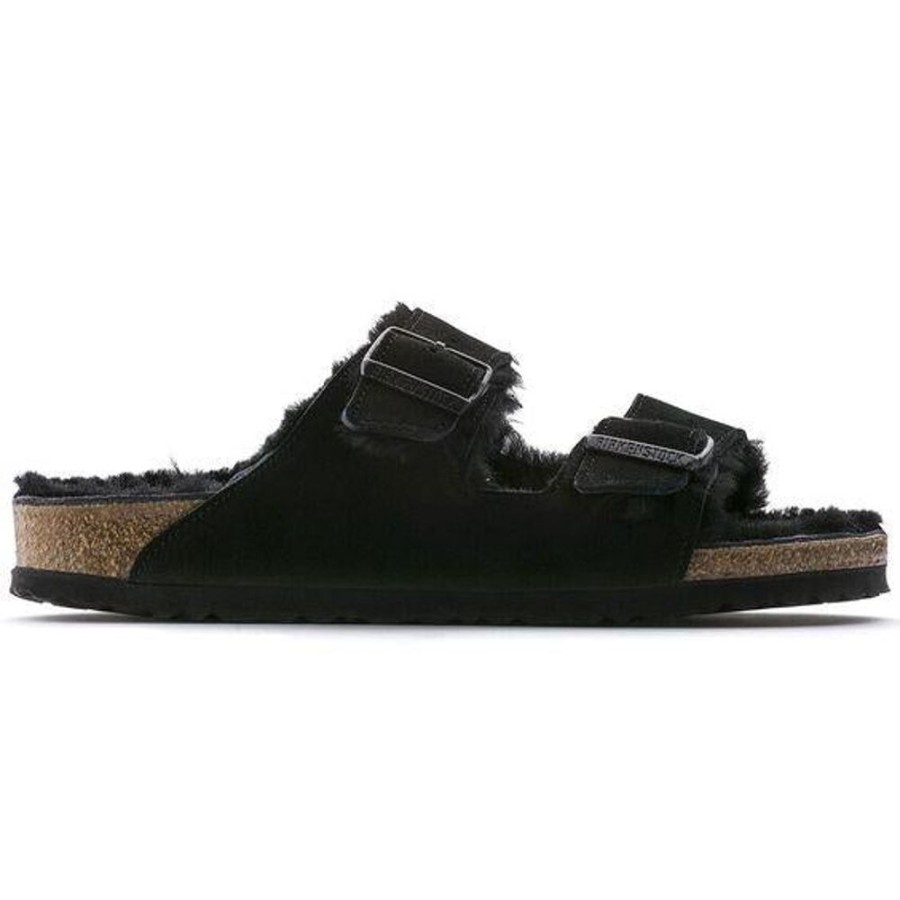 Women BIRKENSTOCK Casual Footwear | Birkenstock- Women'S Arizona Sherling Shoe Black Suede