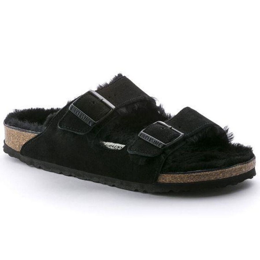 Women BIRKENSTOCK Casual Footwear | Birkenstock- Women'S Arizona Sherling Shoe Black Suede