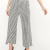 Women FRANK LYMAN Bottoms | Frank Lyman- Houndstooth Wide Leg Pant Black-White