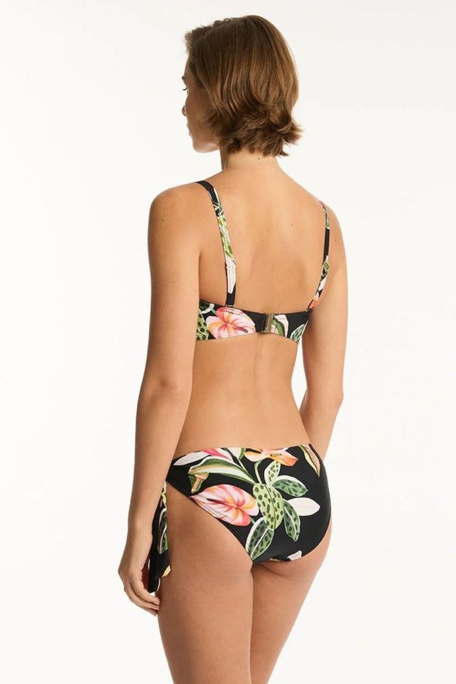 Women SEA LEVEL Tops | Sea Level- Ladies Sundown Twist Bandeau Swim Top Black Floral