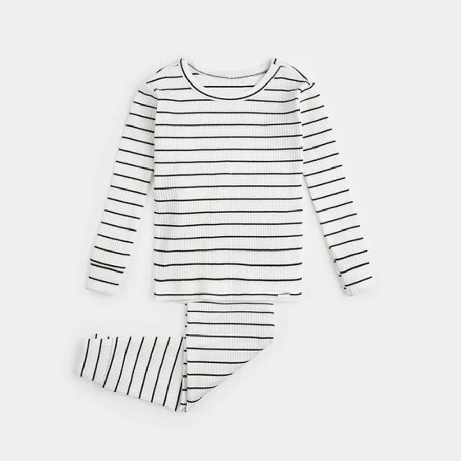 Kid PETIT LEM Sleepwear | Petit Lem- Kids Knit Pj Set Off White