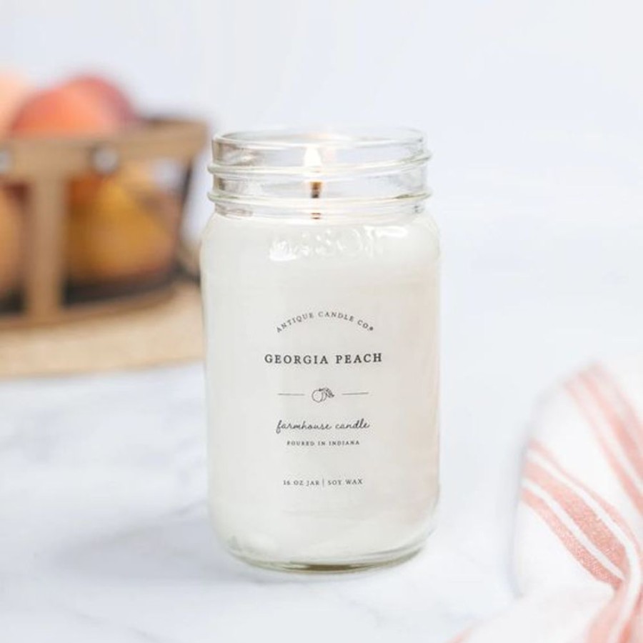 Cottage Kitchen ANTIQUE CANDLE CO Candles | Antique Candle Co- Georgia Peach 16 Oz Candle