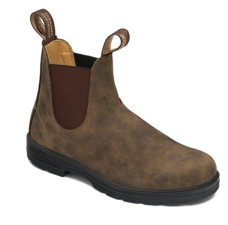 Women BLUNDSTONE Casual Footwear | Blundstone-Women'S 585 Leather Lined Rustic Brown Chelsea Boot Dark Brown