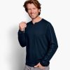 Men JOHNSTON & MURPHY Tops | Johnston & Murphy- Men'S Split Neck Pullover Shirt Navy