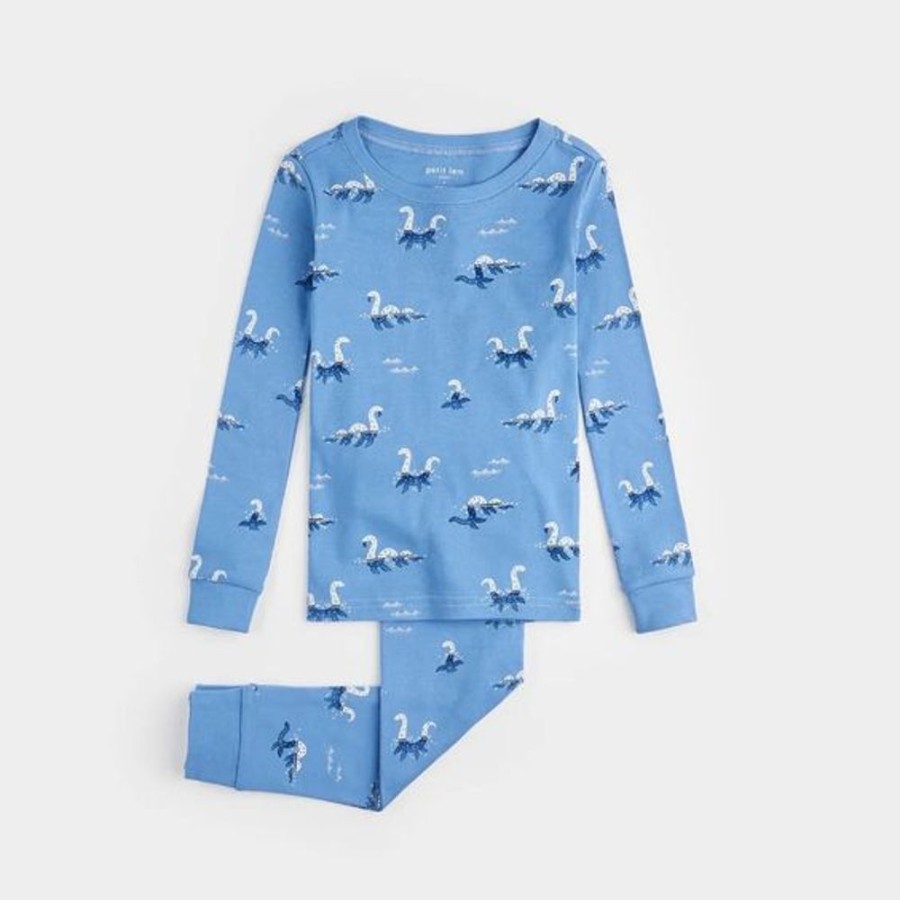 Kid PETIT LEM Sleepwear | Petit Lem- Big Kids Knit Pj Set Blue