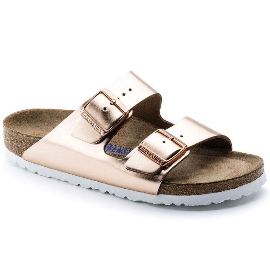 Women BIRKENSTOCK Sandals | Birkenstock- Women'S Arizona Soft Bed Sandal Metallic Copper