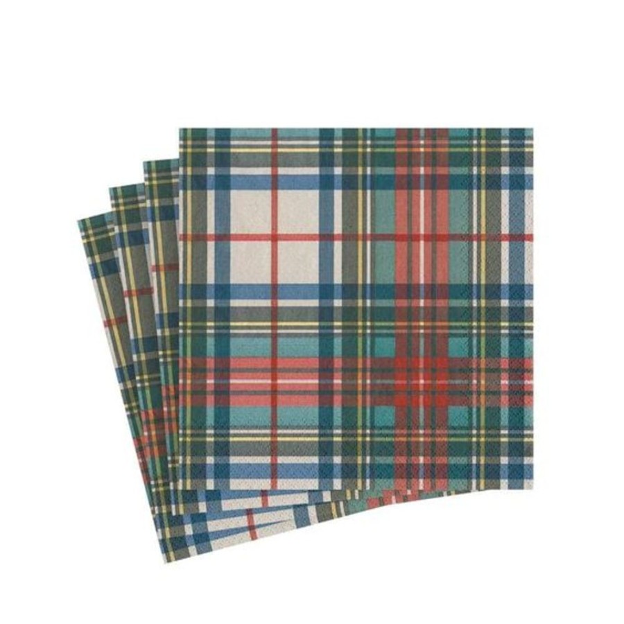 Cottage Kitchen CASPARI Serving Ware | Caspar- Dress Stewart Tartan Cocktail Napkin