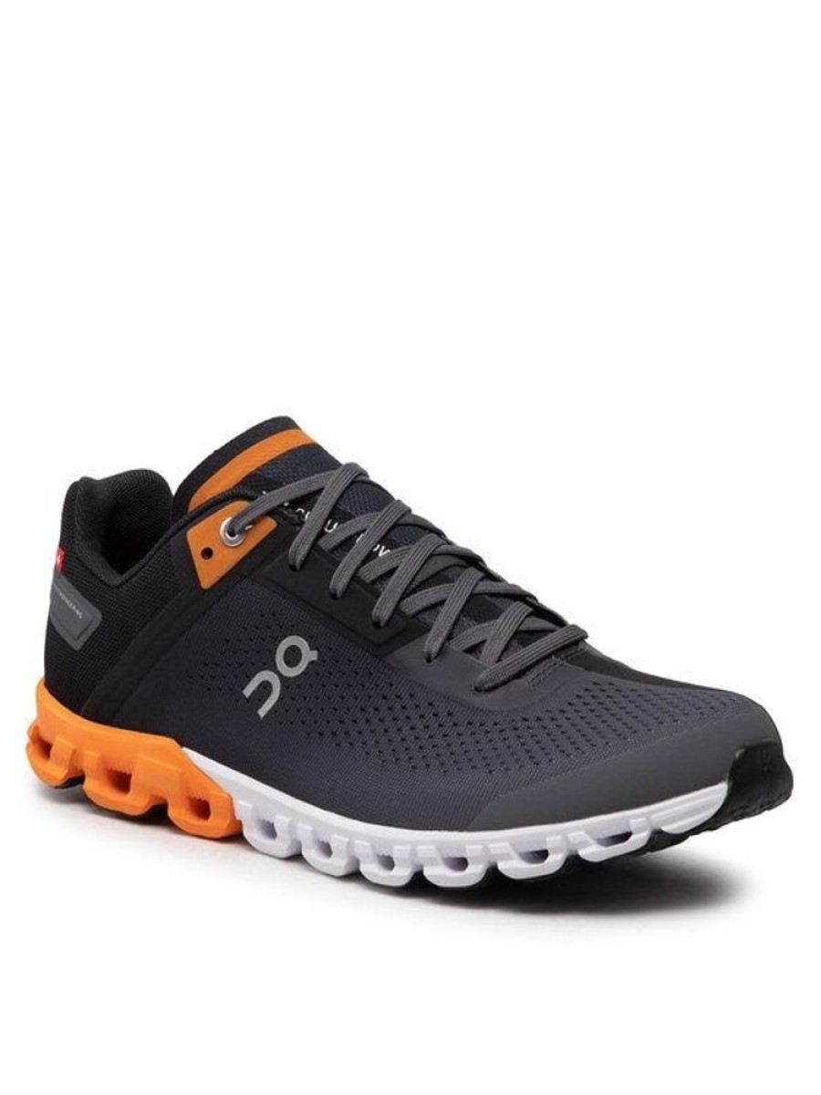 Men ON-RUNNING Sneakers | On-Running- Men'S Cloudflow Athletic Shoe Black-Turmeric