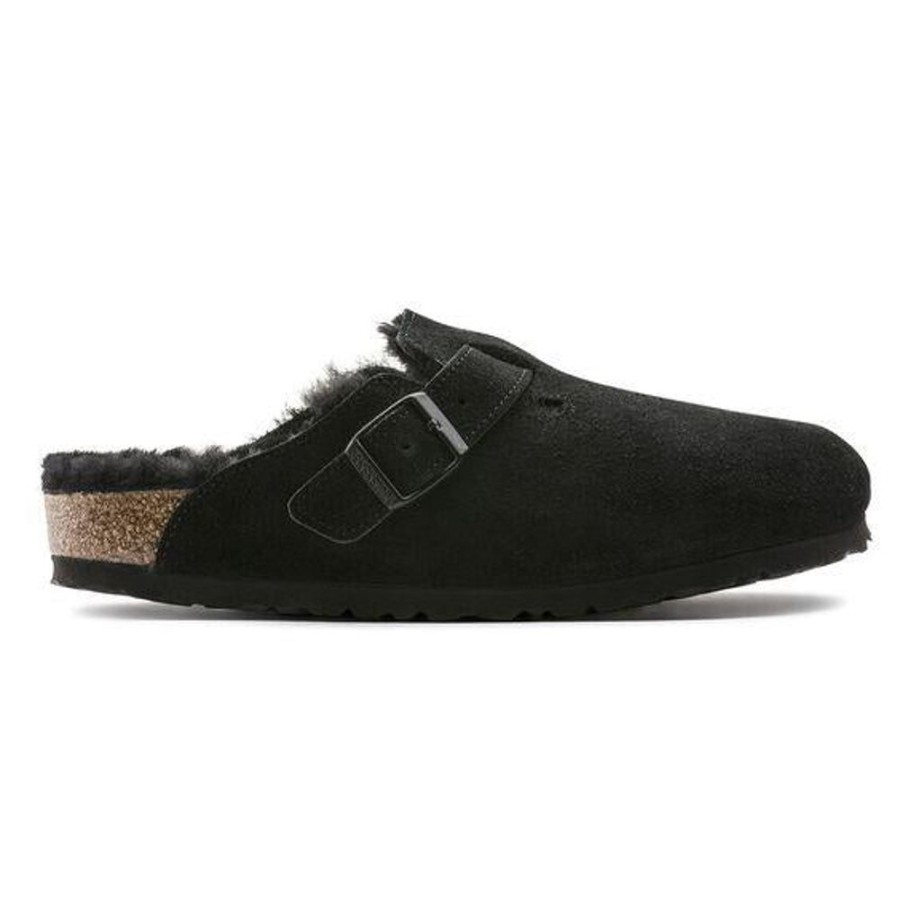 Women BIRKENSTOCK Casual Footwear | Birkenstock- Women'S Boston Sherling Shoe Black Suede