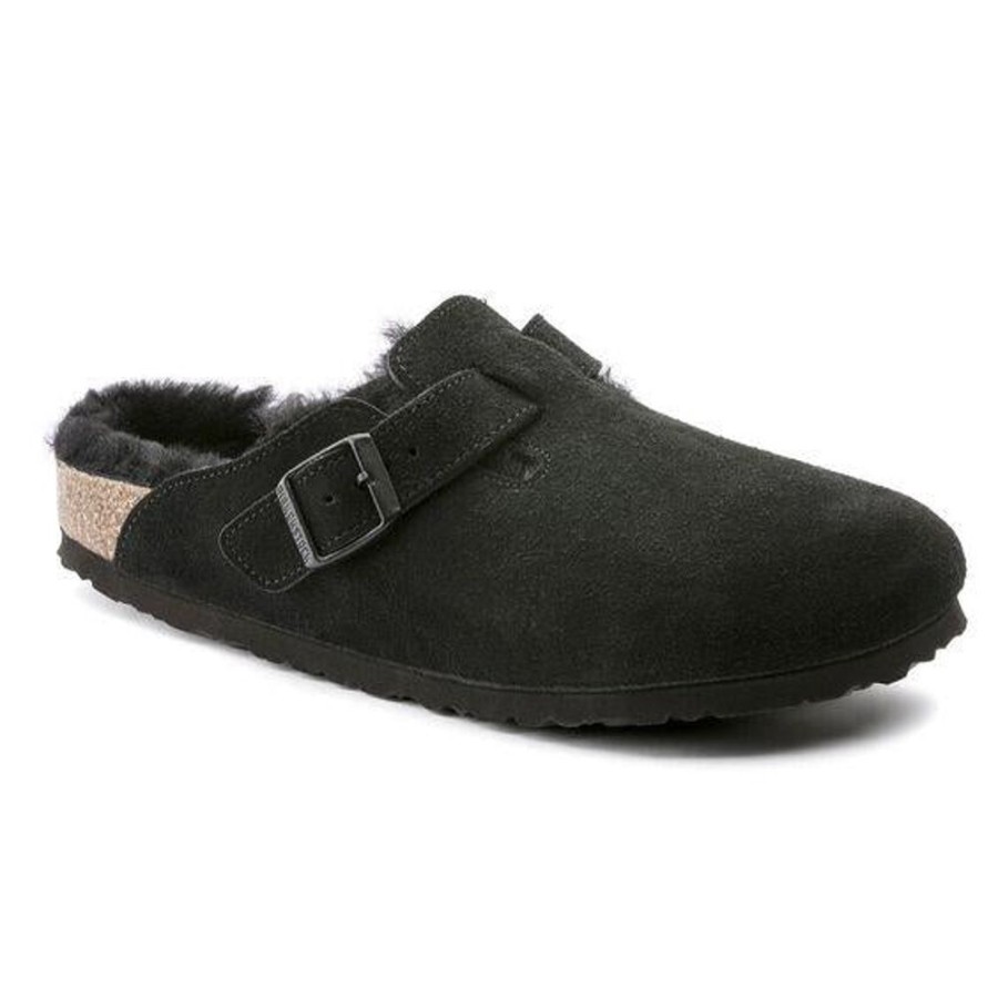 Women BIRKENSTOCK Casual Footwear | Birkenstock- Women'S Boston Sherling Shoe Black Suede