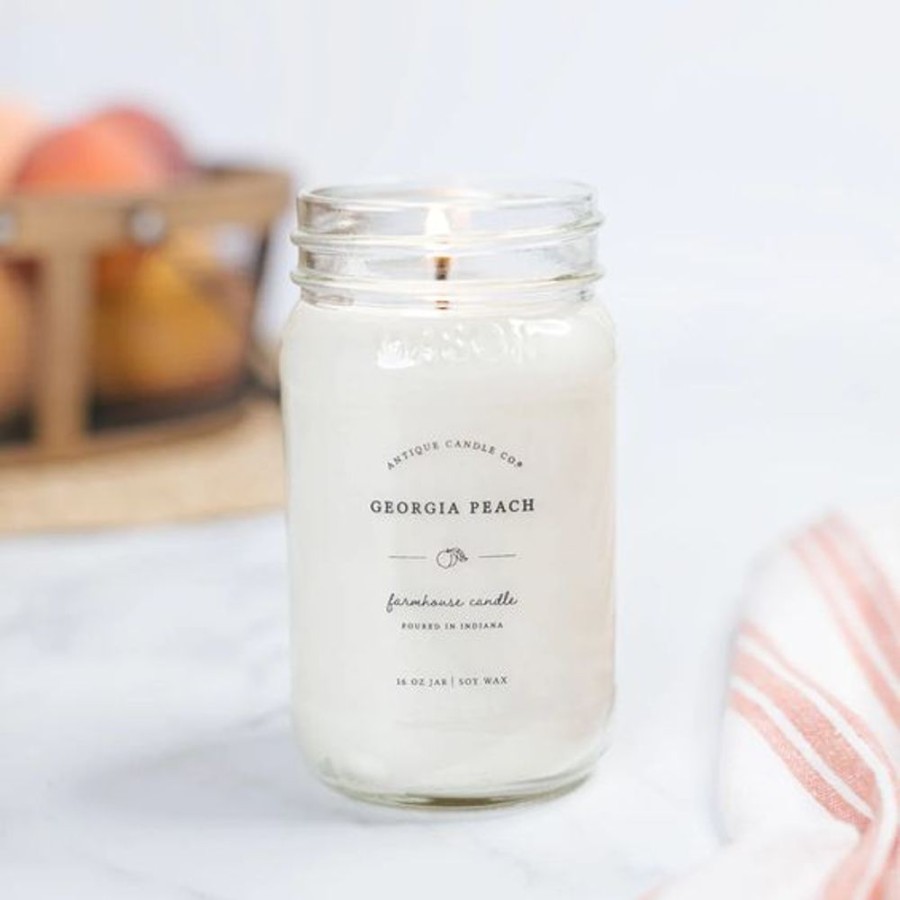 Cottage Kitchen ANTIQUE CANDLE CO Decor | Antique Candle Co- Georgia Peach 16 Oz Candle