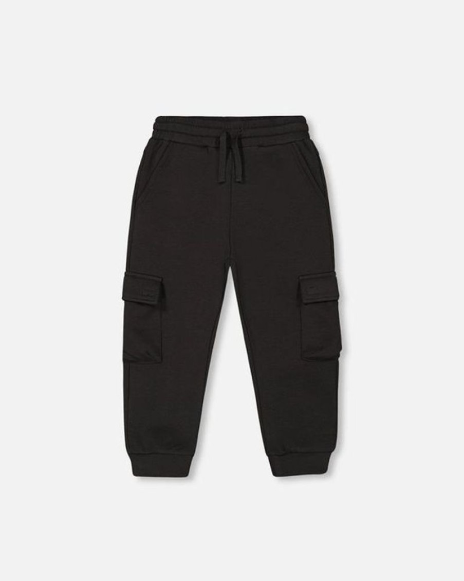 Kid DEUXPARDEUX Bottoms | Deux Par Deux- Boys Neoprene Cargo Sweatpants