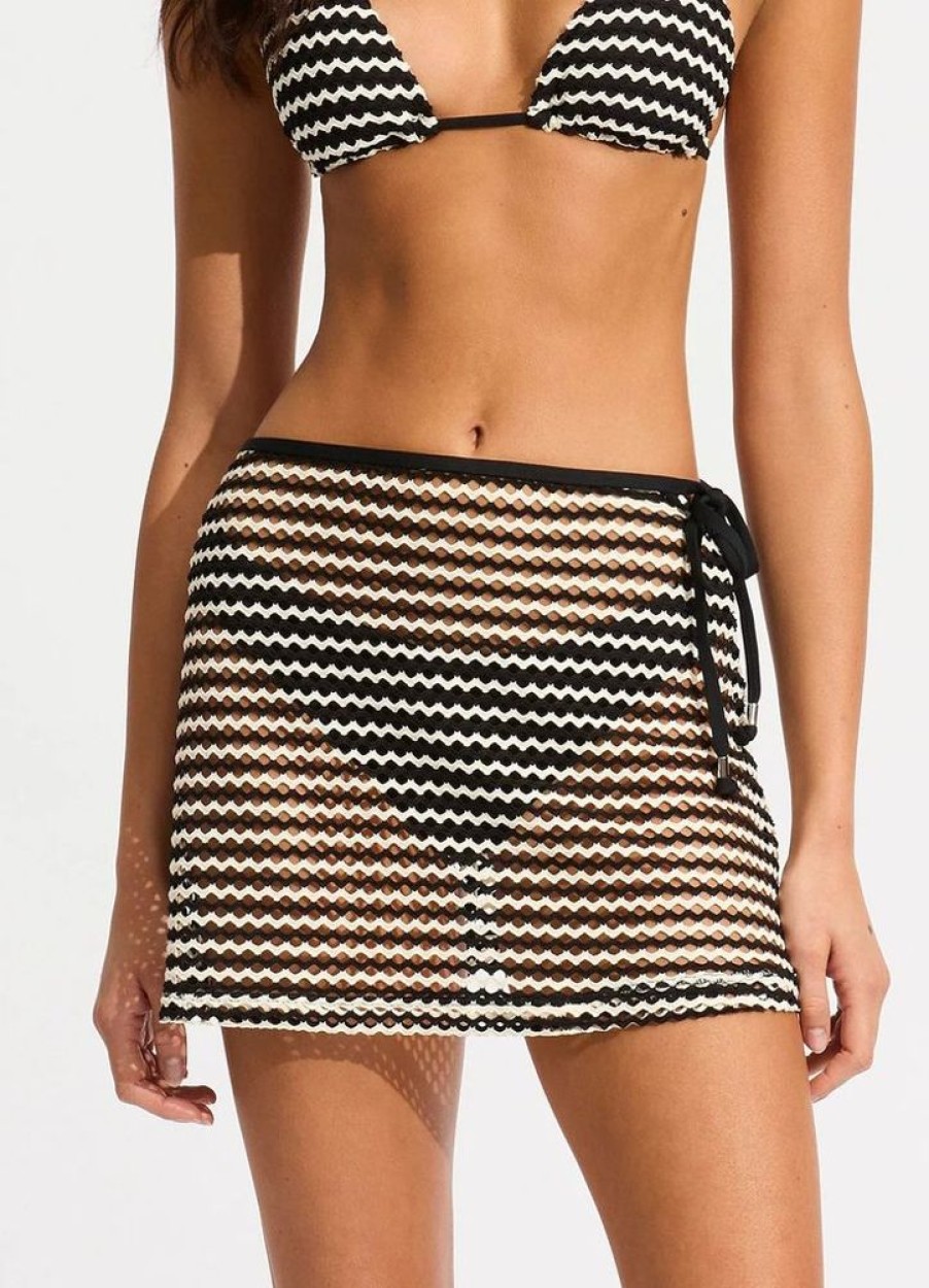 Women SEAFOLLY Cover-Ups | Seafolly- Ladies Mesh Effect A-Line Skirt Cover Up