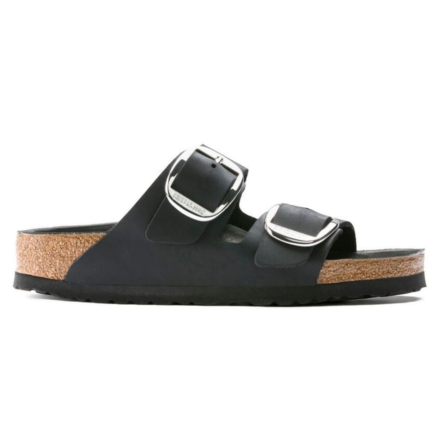 Women BIRKENSTOCK Casual Footwear | Birkenstock-Women'S Arizona Big Buckle Oiled Leather Sandal Black