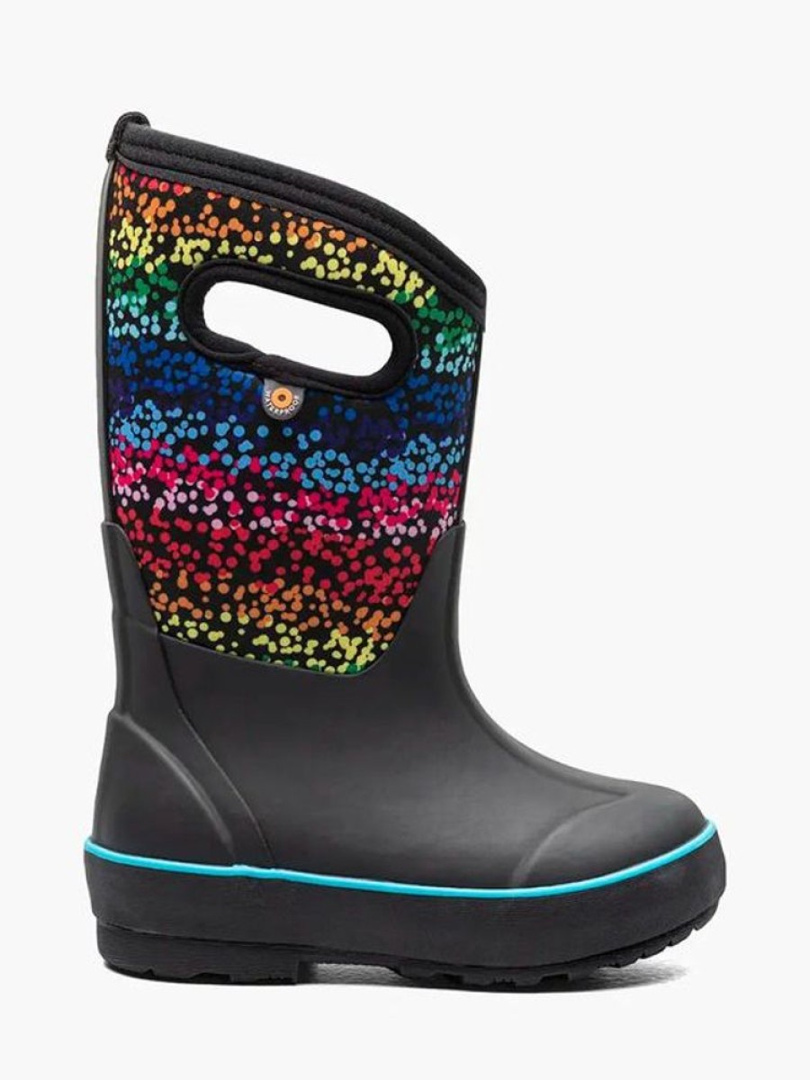 Kid BOGS Winter Boots | Bogs- Kids Classic Dab Rainbow Winter Boot Black