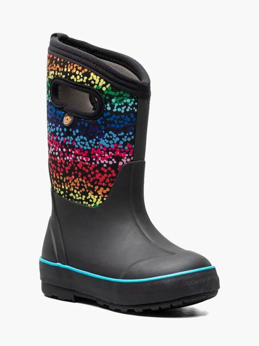 Kid BOGS Winter Boots | Bogs- Kids Classic Dab Rainbow Winter Boot Black