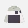 Kid DEUXPARDEUX Tops | Deux Par Deux- Kids Colour Block Polo Jersey Iceberd Green