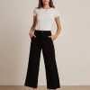 Women VELVET Bottoms | Velvet- Vera Wide Leg Corduroy Pants Black