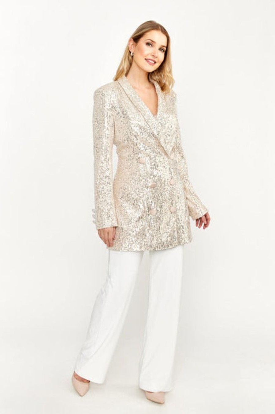 Women FRANK LYMAN Tops | Frank Lyman- Sequin Blazer 239814U