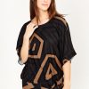 Women FRANK LYMAN Tops | Frank Lyman- Large Two-Tone T-Shirt Blk-Brown