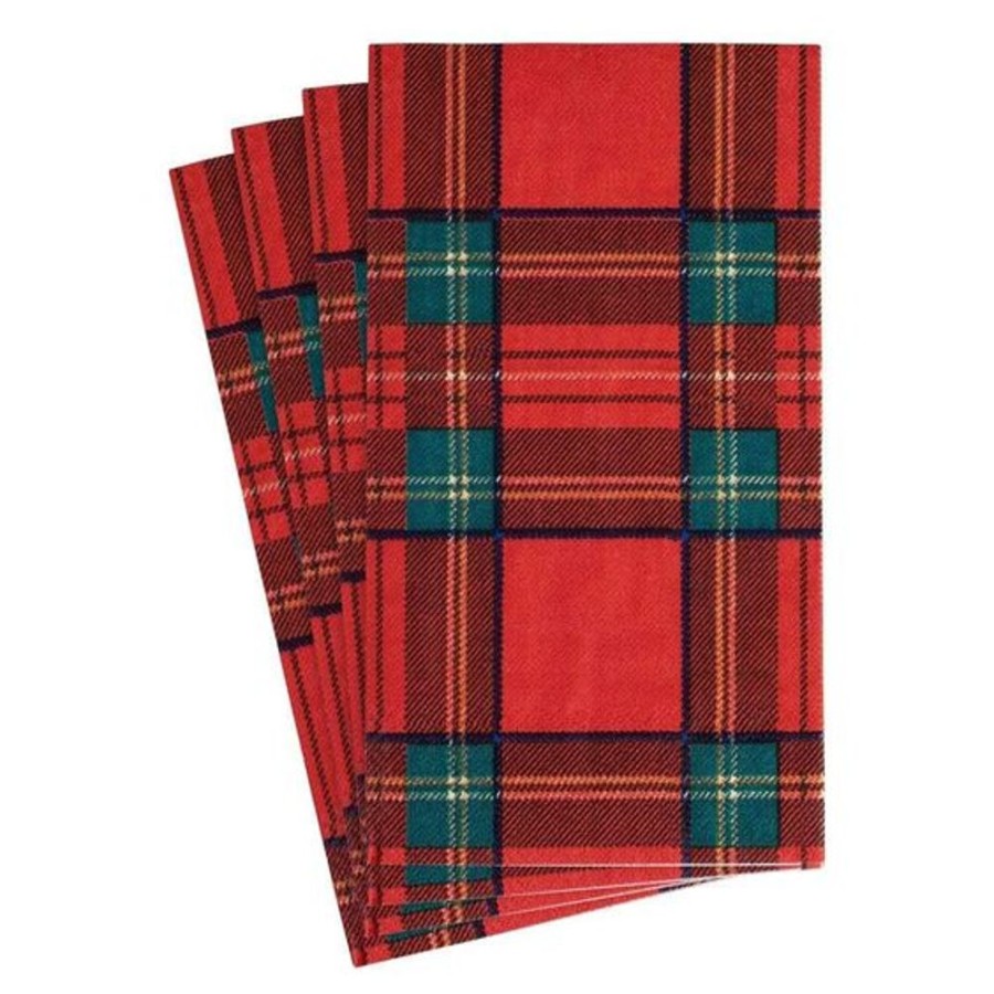 Cottage Kitchen CASPARI Napkins | Caspari- Royal Plaid Paper Napkin