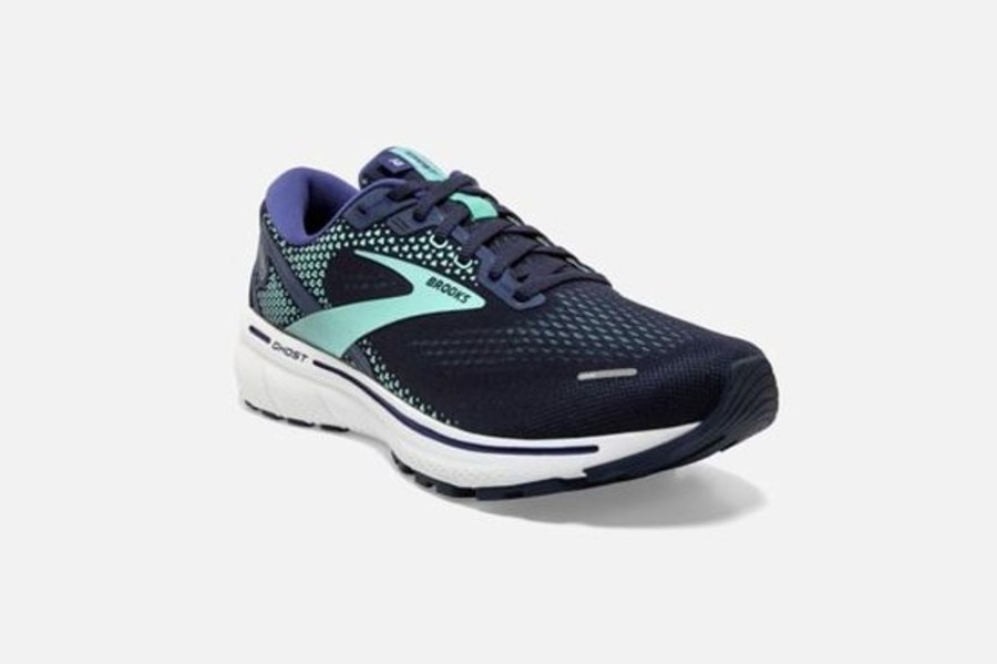 Women BROOKS Sneakers | Brooks- Women'S Ghost 14 Athletic Shoe Peacoat-Yucca-Navy