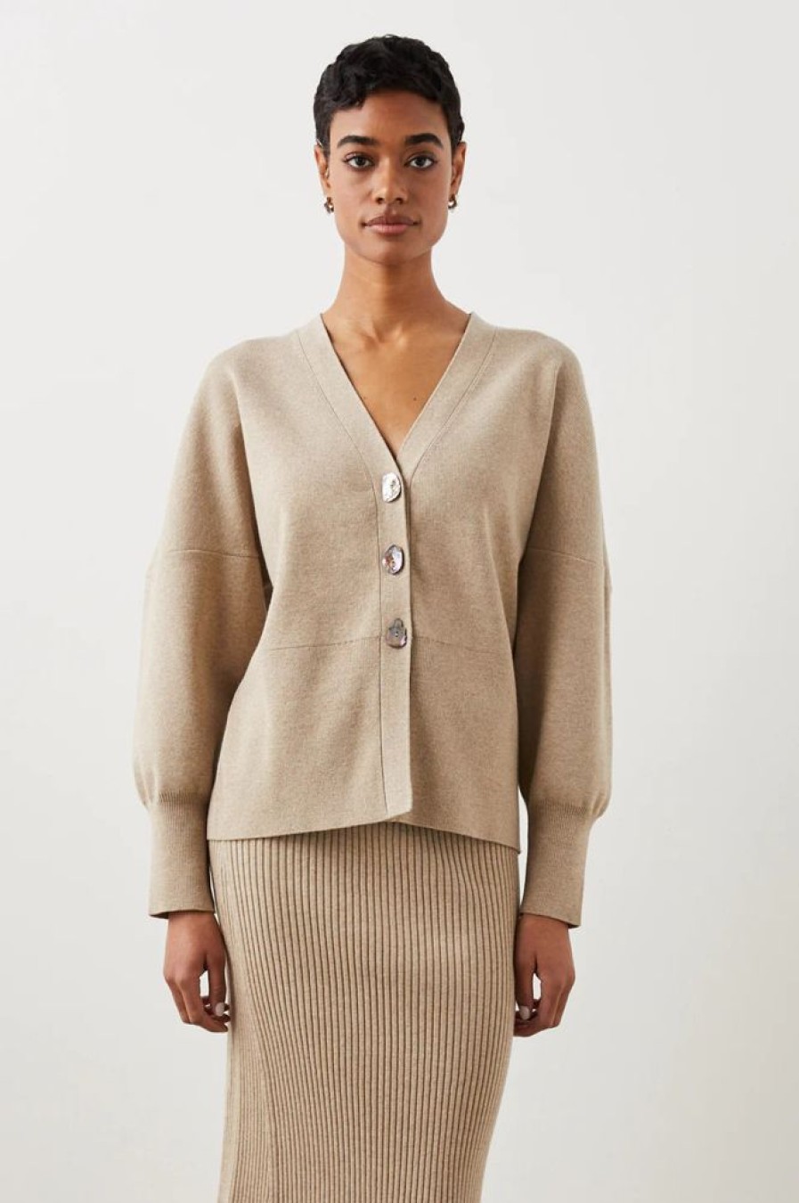 Women RAILS Tops | Rails- Brunella Cardigan Oat