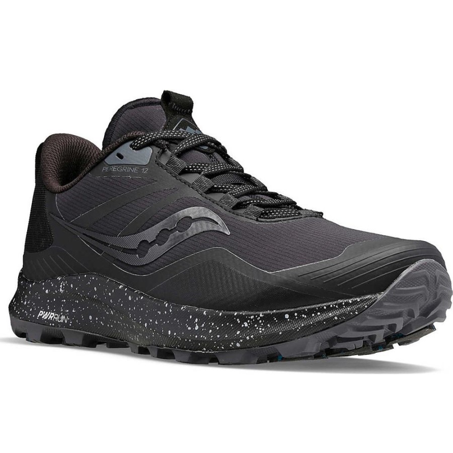 Men SAUCONY CANADA Athletic Footwear | Saucony- Men'S Peregrine Ice+ 3 Athletic Shoe Black-Shadow