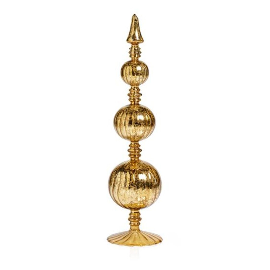 Cottage Kitchen SCHAUBEN & CO Decor | Zodax- Jewel Glass Gold Finial