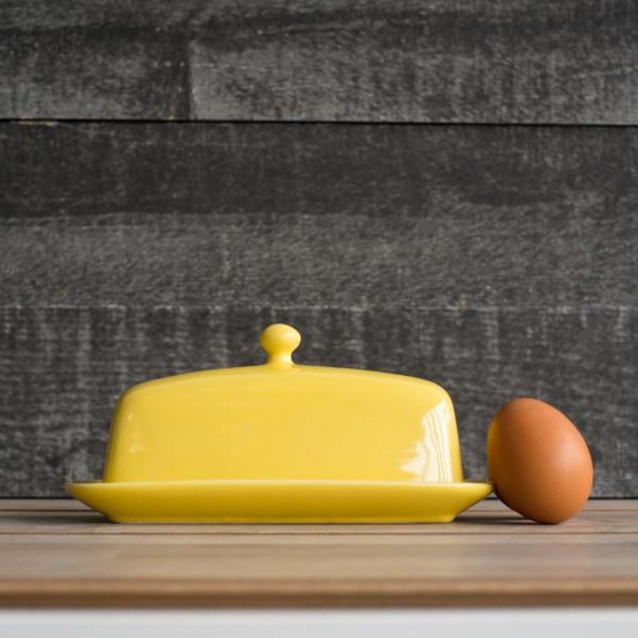 Cottage Kitchen DANICA Serving Ware | Danica- Rectangular Butter Dish Lemon Yellow