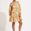 Women SEAFOLLY Cover-Ups | Seafolly- Women'S Wonderland Mini Dress Fuchsia Rose