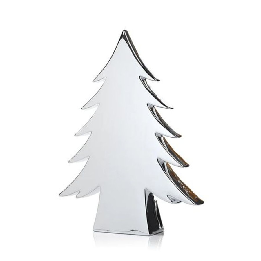 Cottage Kitchen SCHAUBEN & CO Decor | Zodax- Teton Ceramic Silver Tree 16.5"