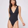 Women LSPACE One Piece | Lspace- Ladies Seam Free Katniss One Piece Swimsuit Black