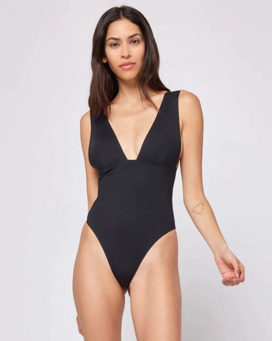 Women LSPACE One Piece | Lspace- Ladies Seam Free Katniss One Piece Swimsuit Black