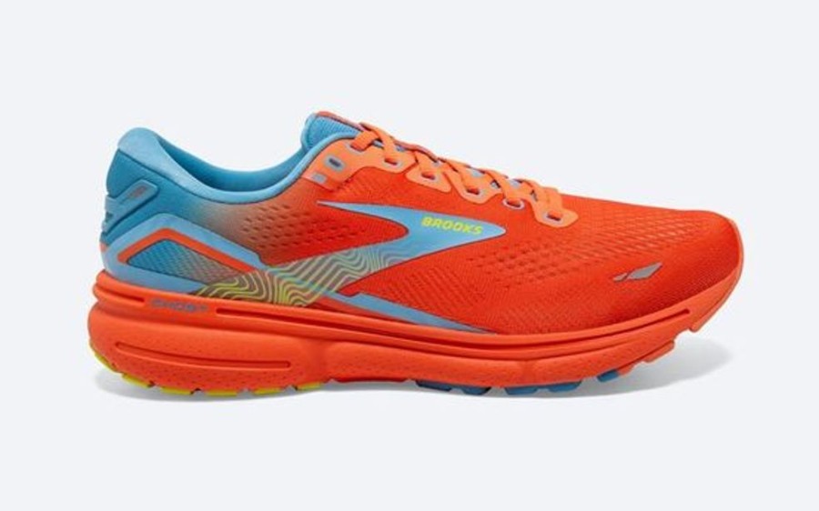 Men BROOKS Sneakers | Brooks- Men'S Ghost 15 Athletic Shoe Orange-Blue-Yellow