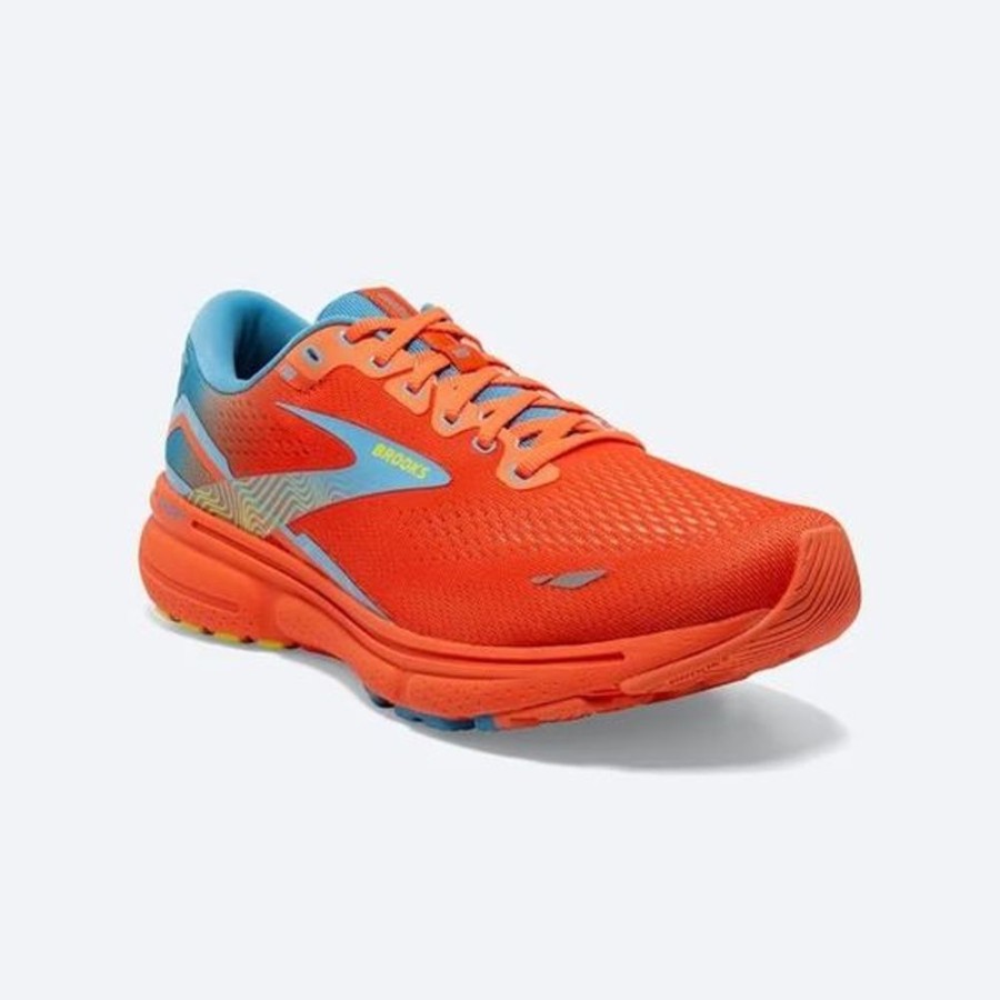 Men BROOKS Sneakers | Brooks- Men'S Ghost 15 Athletic Shoe Orange-Blue-Yellow