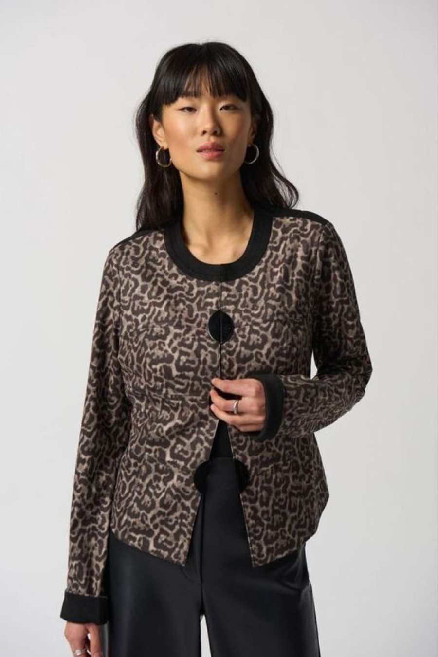 Women JOSEPH RIBKOFF Tops | Joseph Ribkoff- Women'S 233953 Suede Jacket Black