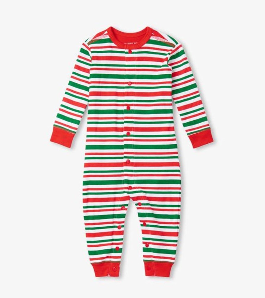 Kid HATLEY Sleepwear | Hatley- Baby Jingle All The Way Onesie Striped