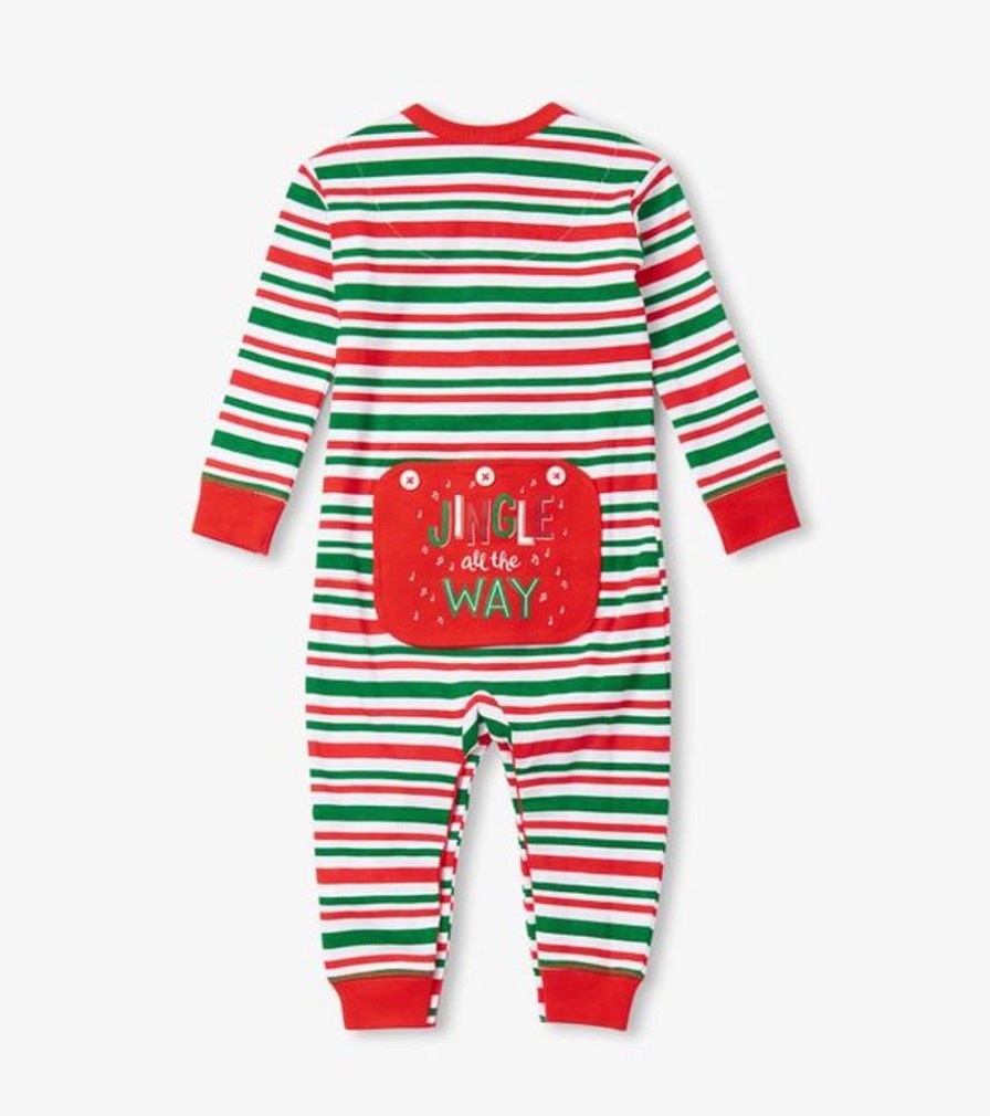 Kid HATLEY Sleepwear | Hatley- Baby Jingle All The Way Onesie Striped