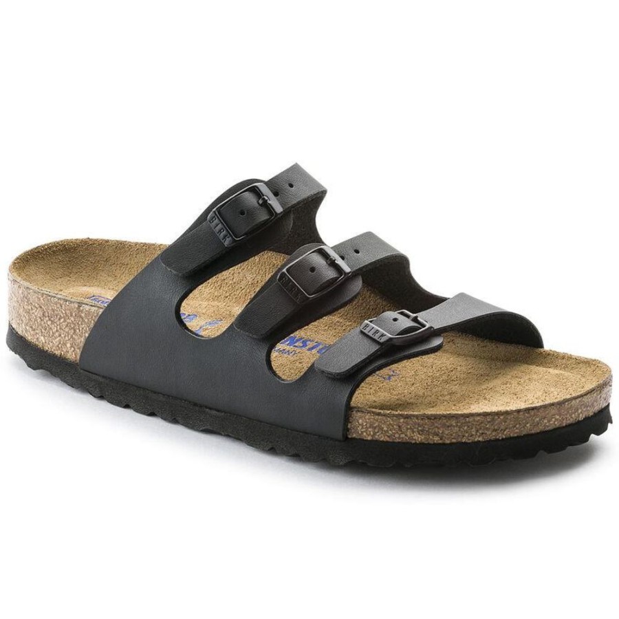 Women BIRKENSTOCK Sandals | Birkenstock- Florida Soft Footbed Birko-Flor Sandal Black