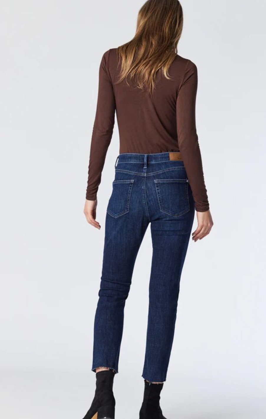 Women MAVI Bottoms | Mavi- Ladies Viola Cropped Straight Leg Jeans Dark Brushed