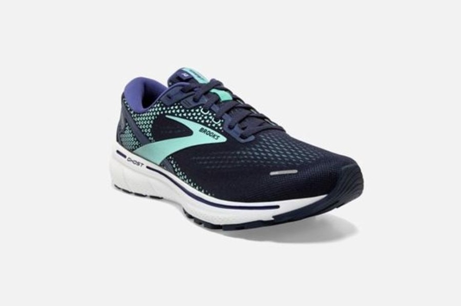 Women BROOKS Athletic Footwear | Brooks- Women'S Ghost 14 Athletic Shoe Peacoat-Yucca-Navy