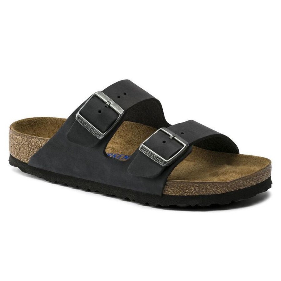 Men BIRKENSTOCK Sandals | Birkenstock- Arizona Soft Footbed Oiled Leather Sandal Black