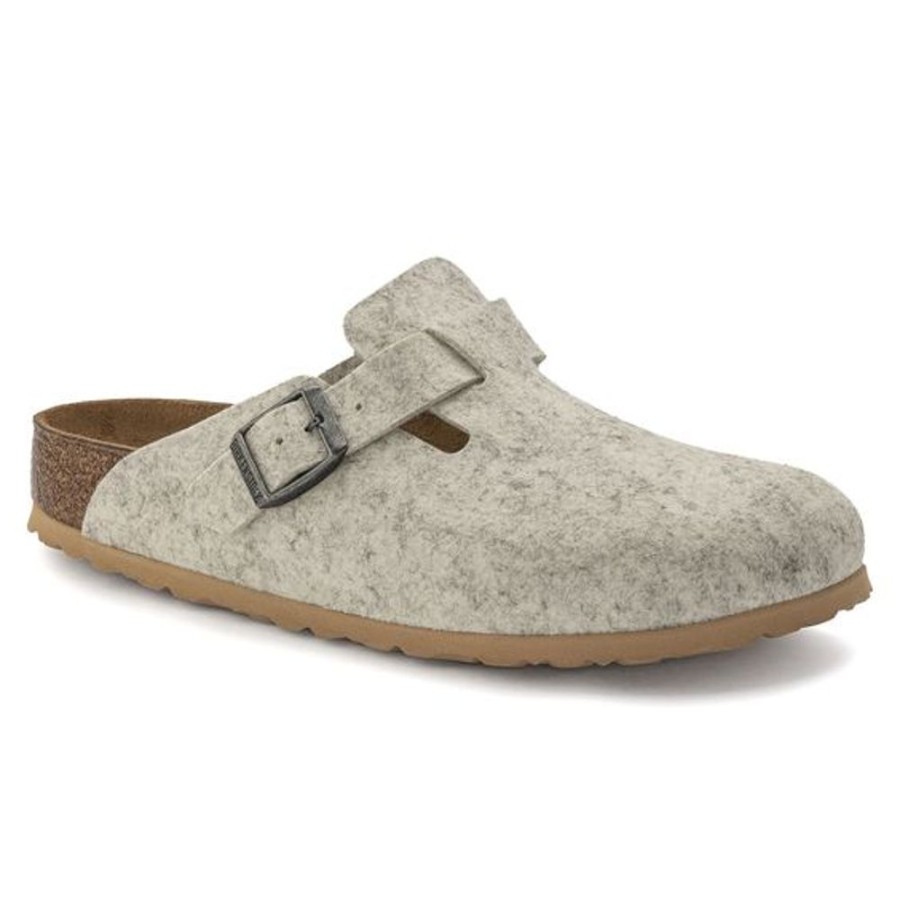 Women BIRKENSTOCK Casual Footwear | Birkenstock- Women'S Ecru Boston Wool Shoe