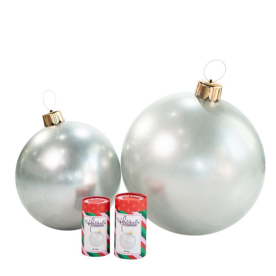 Cottage Kitchen HOLIBALL Ornaments | Holiball- 18" Silver Inflatable Ball