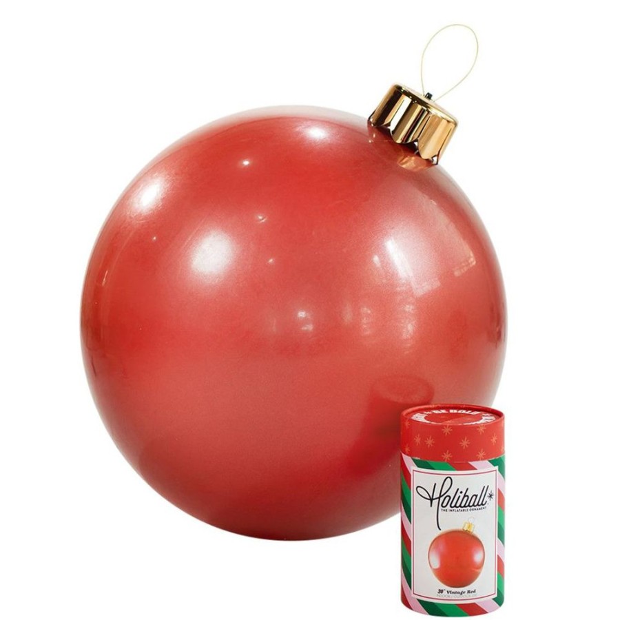 Cottage Kitchen HOLIBALL Ornaments | Holiball- 30" Vintage Red Inflatable Ball